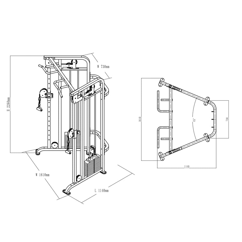 Primal Personal Series Dual Adjustable Pulley 2 X 90kg Stack